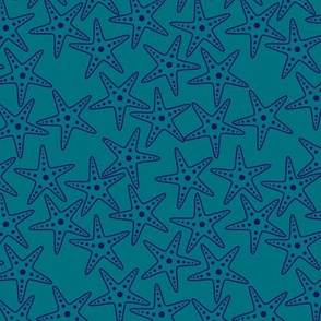 Starfish Background (purple on dark teal)