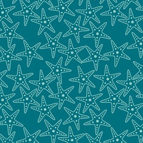 Starfish Background (light teal on dark teal)