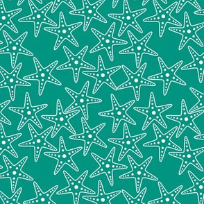Starfish Background (white on teal)