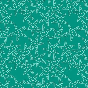 Starfish Background (light teal on teal)