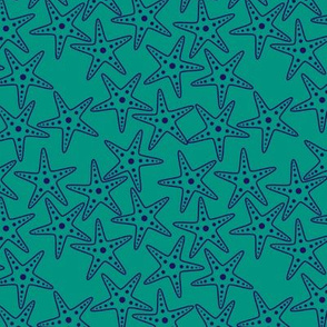 Starfish Background  (purple on teal)
