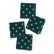 Navy and Lime Polka Dots