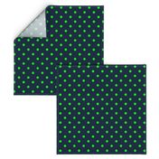 Navy and Lime Polka Dots