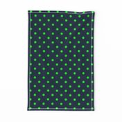 Navy and Lime Polka Dots