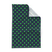 Navy and Lime Polka Dots