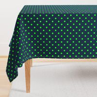 Navy and Lime Polka Dots