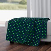 Navy and Lime Polka Dots