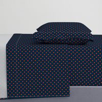 Mini Navy and Orange Polka Dots