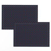 Mini Navy and Orange Polka Dots