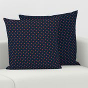 Mini Navy and Orange Polka Dots