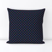 Mini Navy and Orange Polka Dots