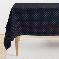 Mini Navy and Orange Polka Dots