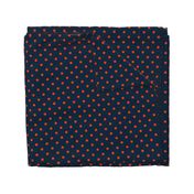 Navy and Orange Polka Dots