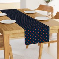 Navy and Orange Polka Dots