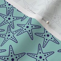 Starfish Background (purple on light teal)