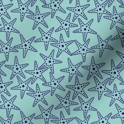 Starfish Background (purple on light teal)