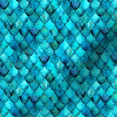 SMALL Aqua + Turquoise Mermaid or Dragon Scales by Su_G_©SuSchaefer