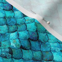 SMALL Aqua + Turquoise Mermaid or Dragon Scales by Su_G_©SuSchaefer