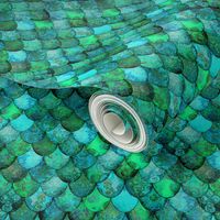 SMALL Greens + Aquamarine Mermaid or Dragon Scales, after Fabergé, by Su_G_©SuSchaefer 