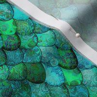 SMALL Greens + Aquamarine Mermaid or Dragon Scales, after Fabergé, by Su_G_©SuSchaefer 