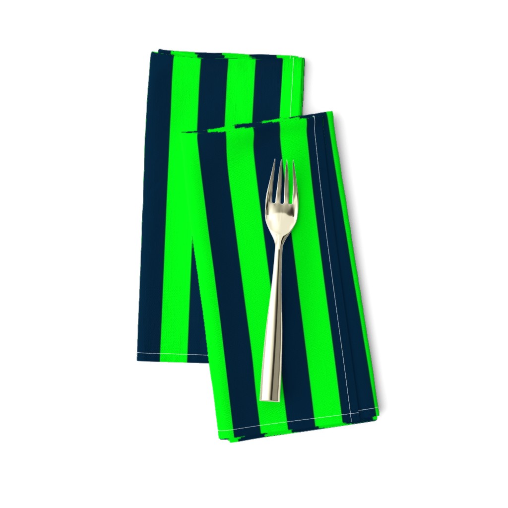 Navy and Neon Lime Green Vertical Stripes