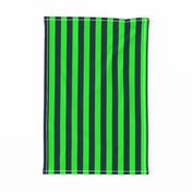 Navy and Neon Lime Green Vertical Stripes