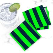 Navy and Neon Lime Green Vertical Stripes