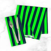 Navy and Neon Lime Green Vertical Stripes