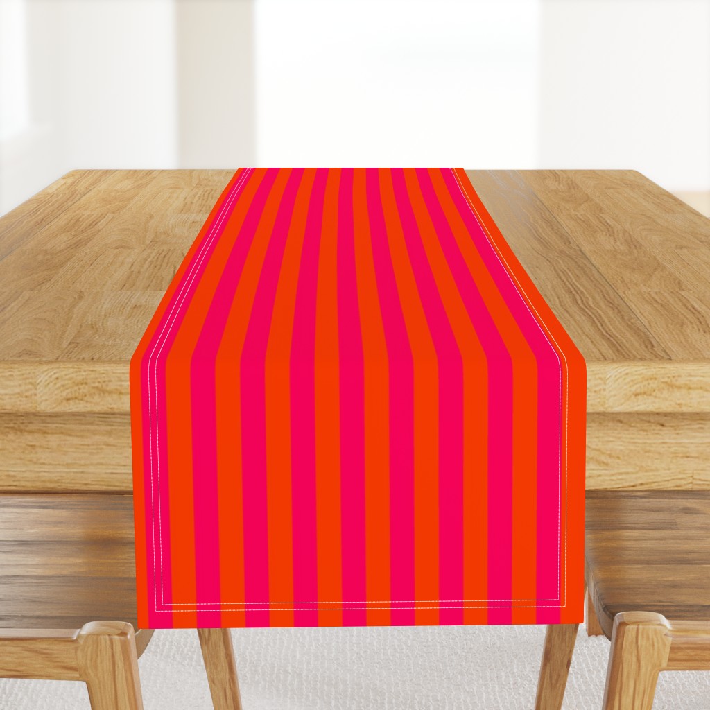 Neon Orange and Pink Vertical Stripes