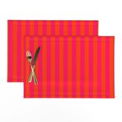 Neon Orange and Pink Vertical Stripes