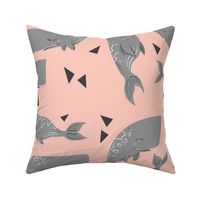 Whales and Triangles on Pink