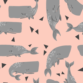 Whales and Triangles on Pink