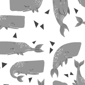 Whales and Triangles on White