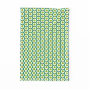 Yellow-green + white buttonsnap polka dots on emerald by Su_G_©SuSchaefer