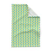 Yellow-green + white buttonsnap polka dots on emerald by Su_G_©SuSchaefer