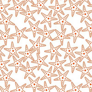 Starfish Background (bright orange on white)