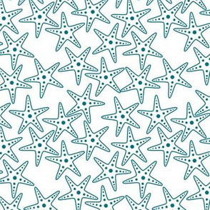 Starfish Background (dark teal on white)