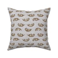 otter fabric // cute otters design animals fabric nursery baby andrea lauren - grey