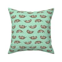 otter fabric // cute otters design animals fabric nursery baby andrea lauren - mint