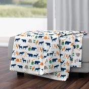  camping outdoors fabric hunting hunter baby boy nursery navy green and orange