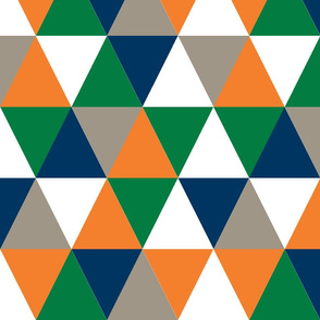 triangle  cheater quilt baby nursery baby boy orange navy and green