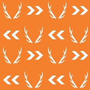 antler fabric orange antlers buck hunting hunter design orange fabric