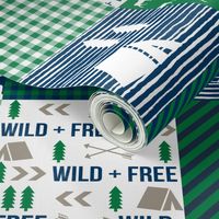cheater quilt bear baby boy navy and green baby fabric nursery woodland hunting camping bears