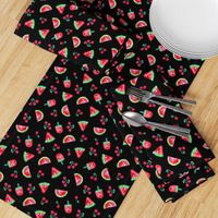 Watermelons and Cherries - Black