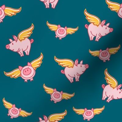 Flying Pig Teal © Jennifer Garrett