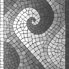 wave mosaic border - greyscale