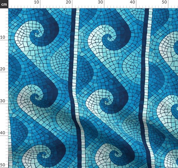 Wave Custom Printed Removable Self Adhesive Wallpaper Roll by Spoonflower Wave Mosaic Navy Teal White By Weavingmajor Wave Wallpaper