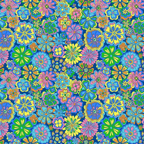 Wildflowers navy background