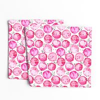 Watercolor watermelon spots pink black fruit summer picnic_Miss Chiff Designs