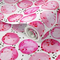 Watercolor watermelon spots pink black fruit summer picnic_Miss Chiff Designs